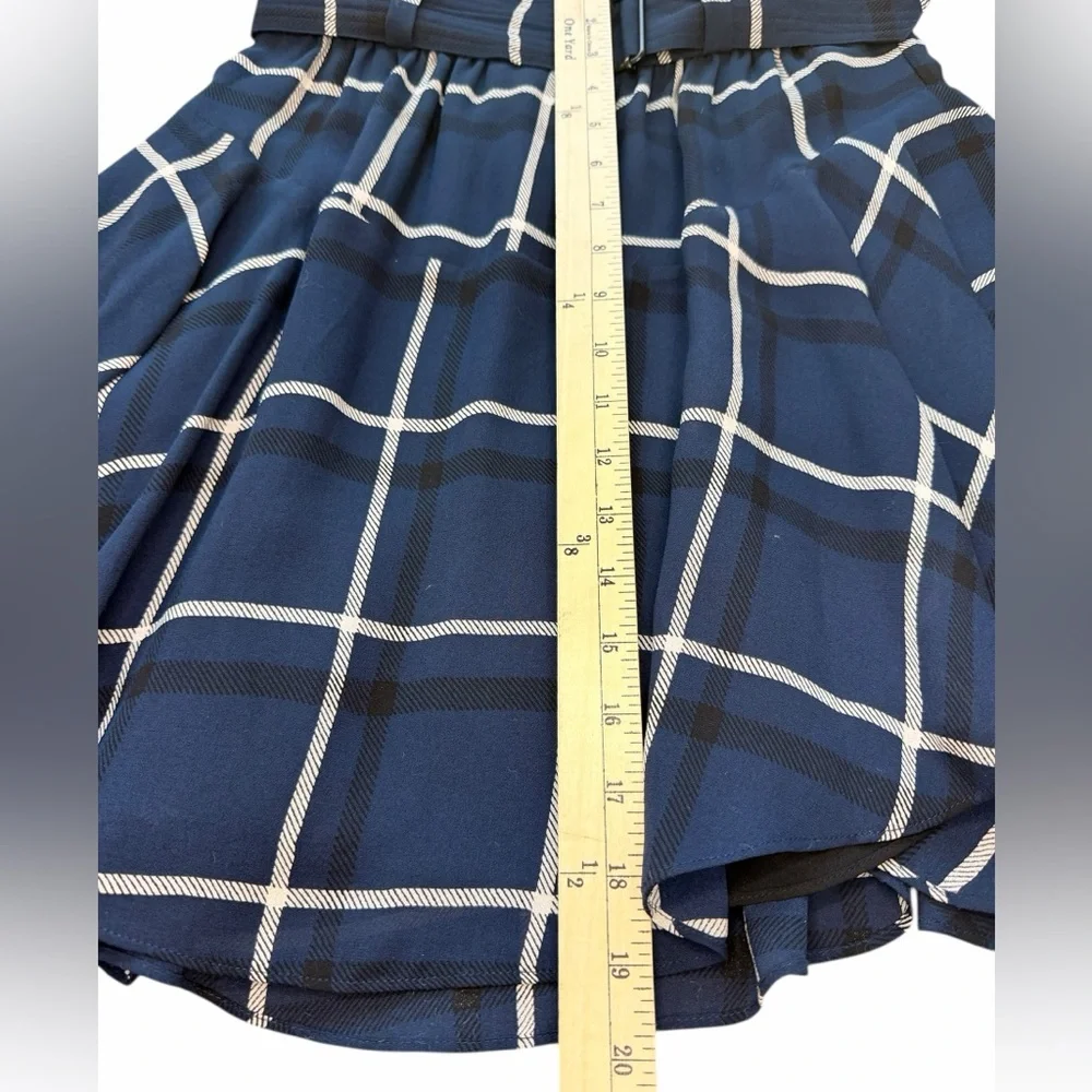 A.L.C. Asymmetrical Navy Plaid Mini Skirt
